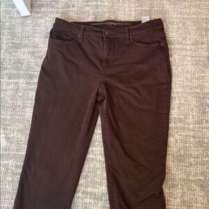 Chicos Brown pants So Slimming Girlfriend Slim Leg Ankle 8R Chicos Size 1R